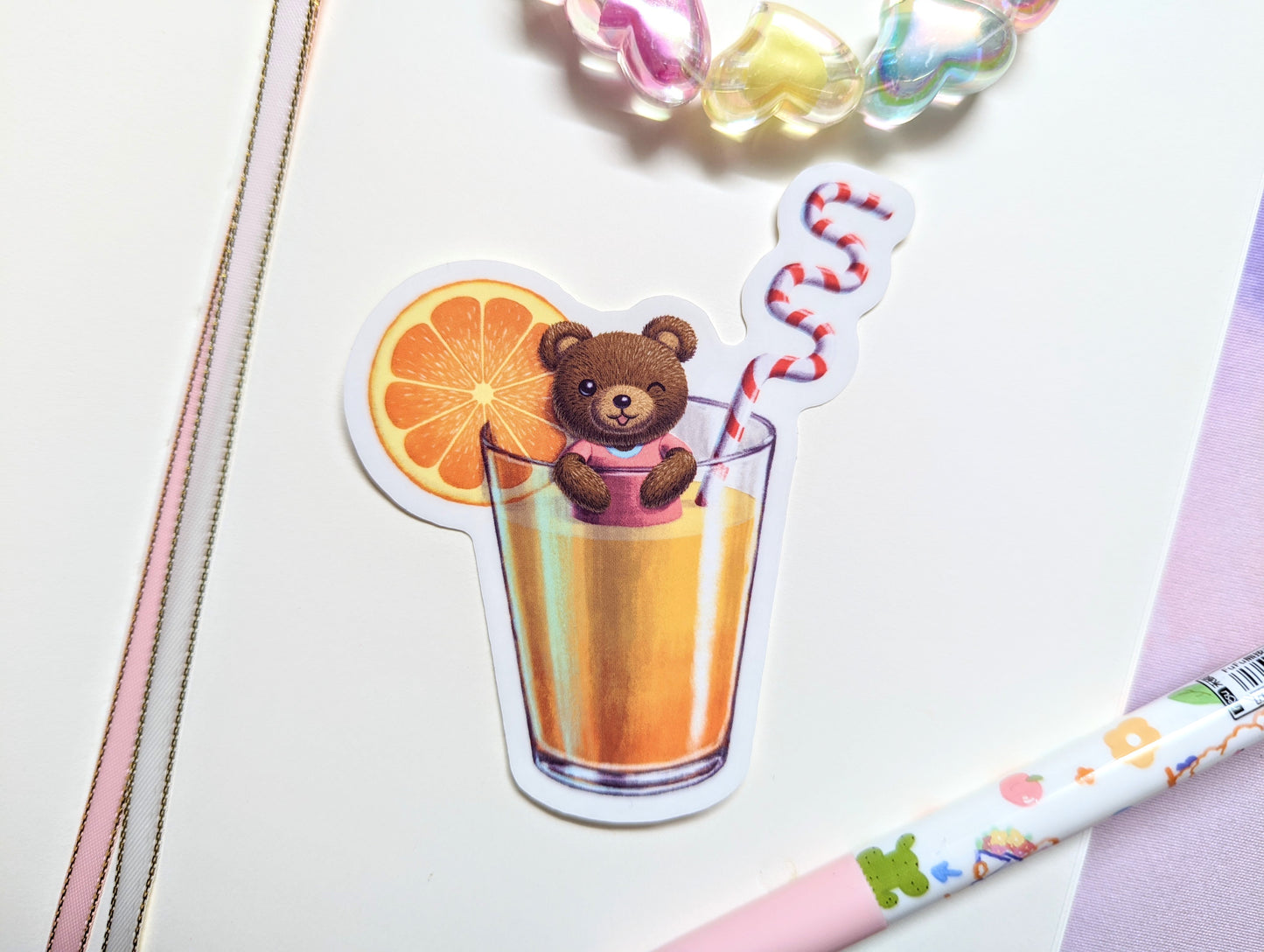 Teddy Bear Juice Clear Sticker