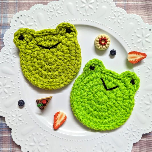 Handmade Frog Crochet Coaster