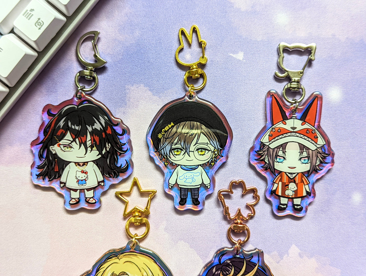 Luxiem Chibi Holographic Acrylic Keychain