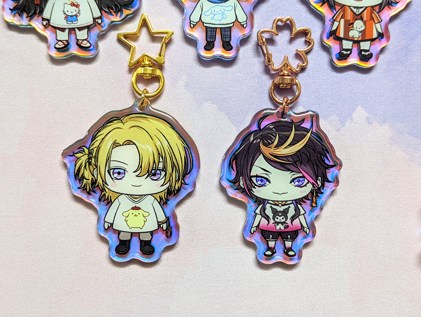 Luxiem Chibi Holographic Acrylic Keychain