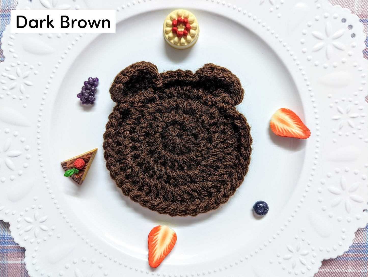 Handmade Brown Bear Crochet Coaster