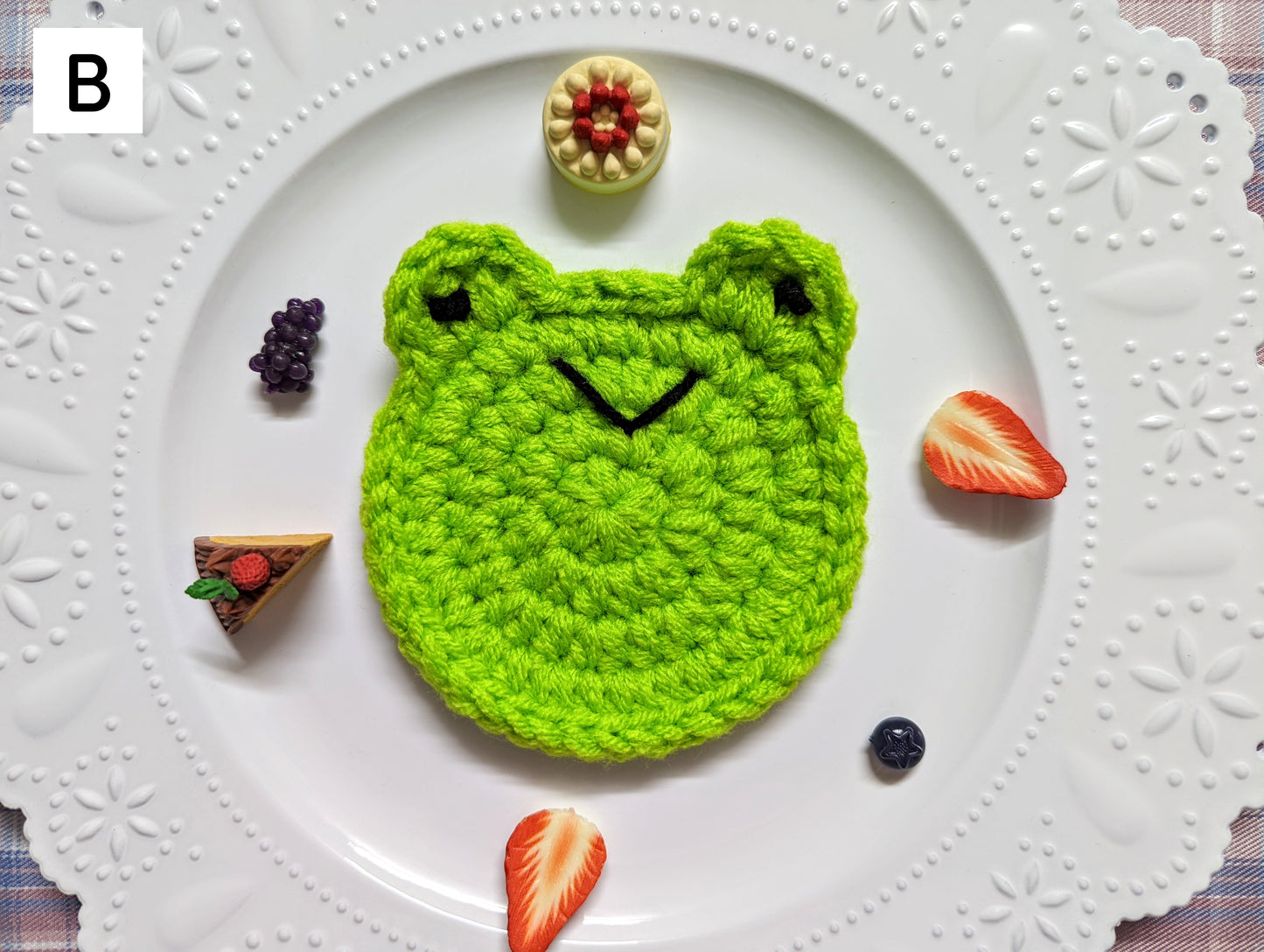 Handmade Frog Crochet Coaster