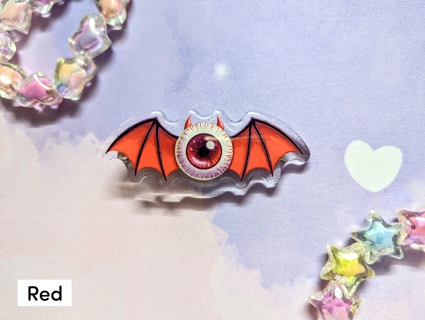 Eyeball Devil Wings Acrylic Hair Clip