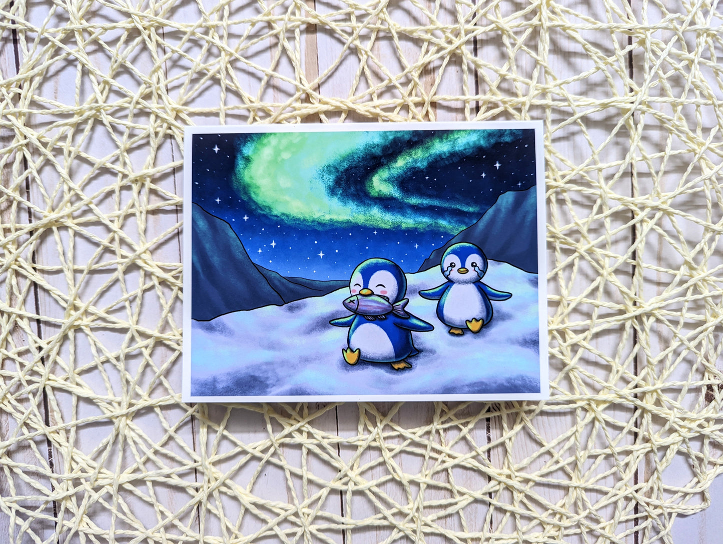 Penguin Life Christmas Cards with Kraft Envelopes