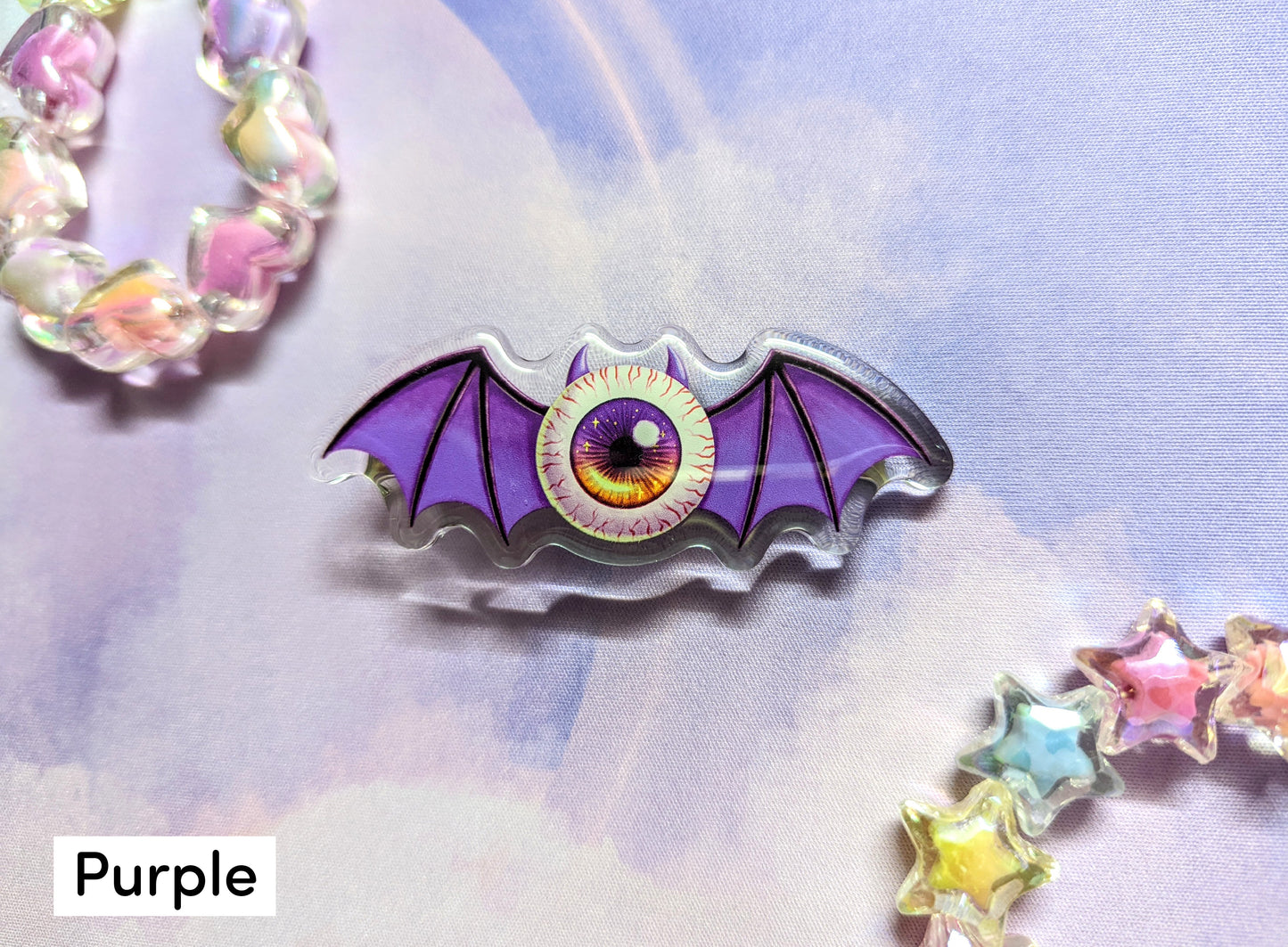 Eyeball Devil Wings Acrylic Hair Clip