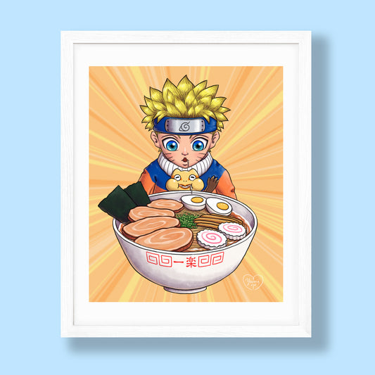 Naruto & Gamatatsu love Ichiraku Ramen Art Print